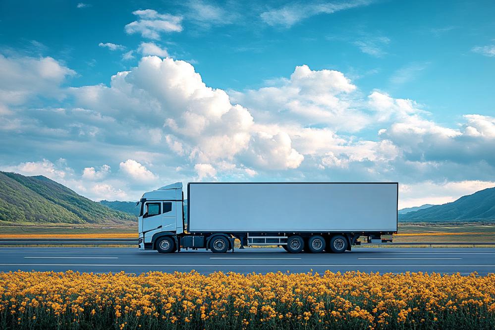 การขนส่งรถบรรทุกขนส่งโลจิสติกส์ที่ปลอดภัย
